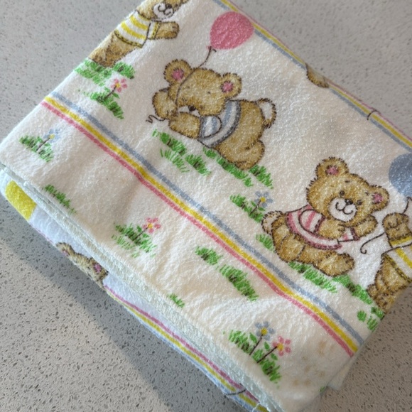 Set of 2 Vintage Toddler Time 100% cotton baby receiving blanket vintage 30 x 40 - Picture 7 of 8